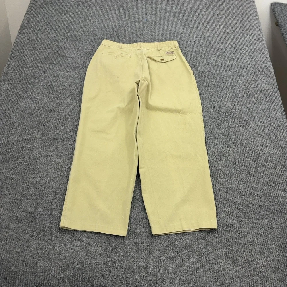 Vintage Bugle Boy Pants Mens 30x30 Khaki Cotton Pleated Chino Casual 90s Style